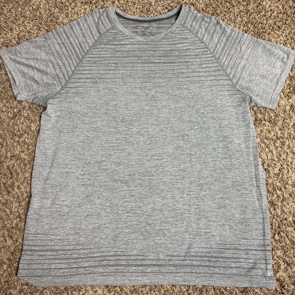 Gray Striped Short Sleeve T-Shirt